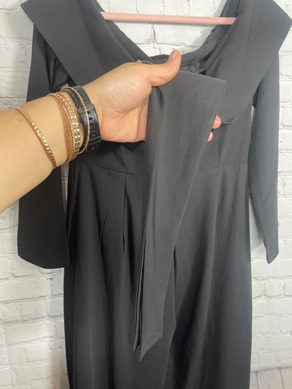 NWT Sierra Darien Black Cocktail Party Dress Off Shoulder Jumpsuit Medium - Picture 8 of 10